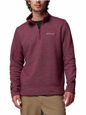 Columbia Great Hart Mountain III Half Zip in Rich Wine Heather color size XXL